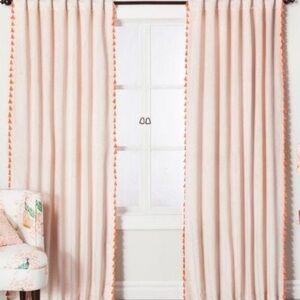 Velvet pink curtains - 2 panels - 54w x 95L